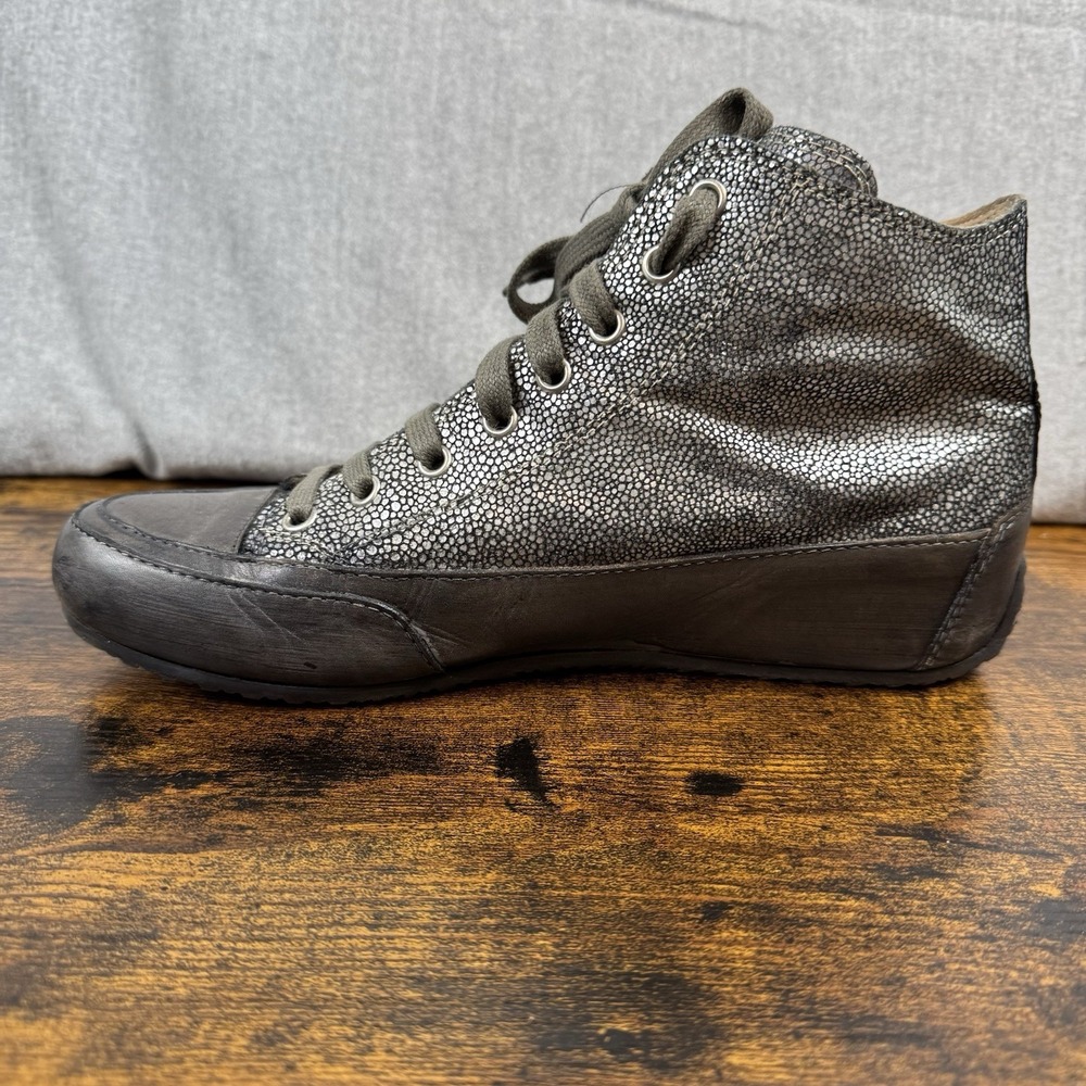 Candice‎ Cooper Dark-Gray Leather HighTop Sneakers Shoes Womens EUR 39/ US 7 - Picture 9 of 16